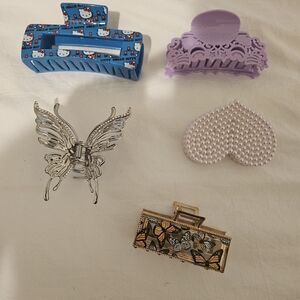Hot Topic Hair Accessories Set - Blue, Purple, Silver, Gold